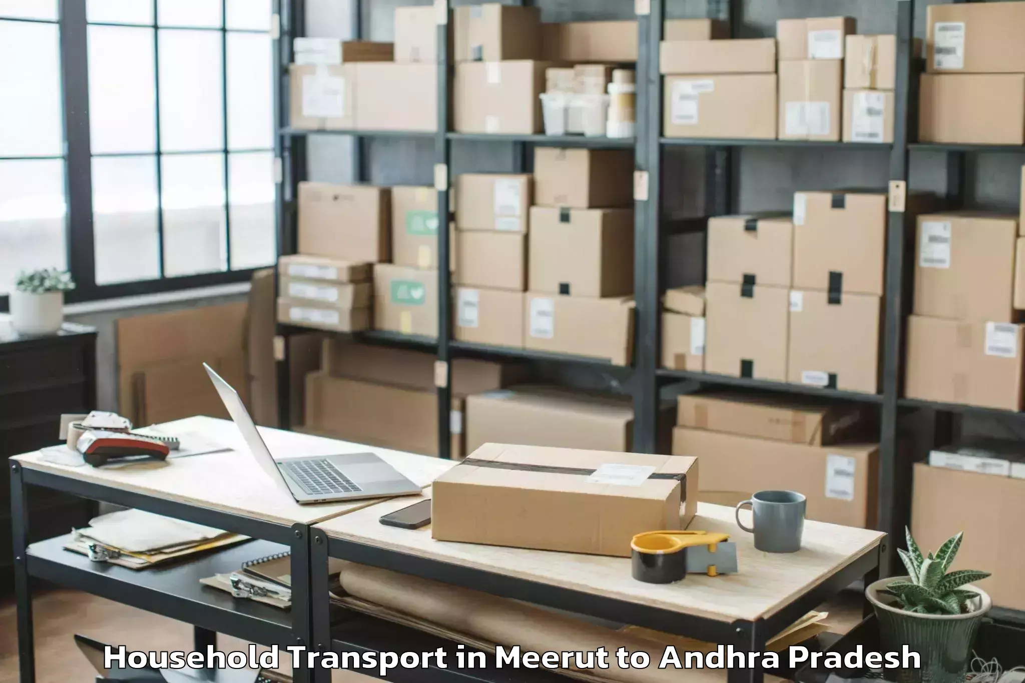 Book Meerut to Kakinada Port Household Transport